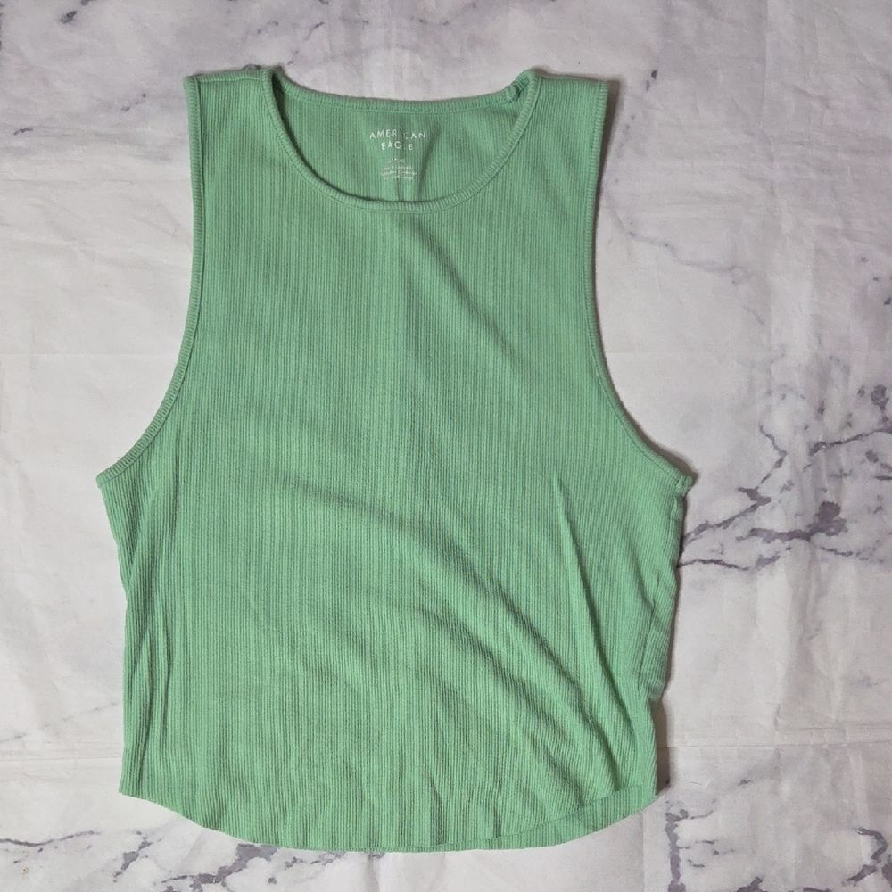 American Eagle Outfitters Ribbed Tank Top in Light Green
